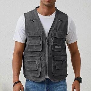 OlympinA Outdoor Fishing Hiking Casual Multi Pocket Jacket Hunting Large Vest